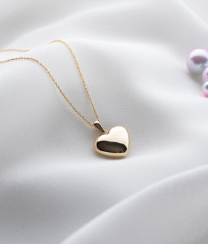 14K Solid Gold Heart Necklace