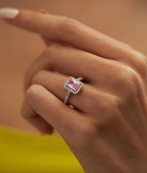 Solitaire Pink Ring