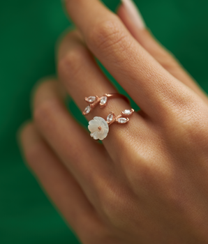 White Cherry Blossom Ring