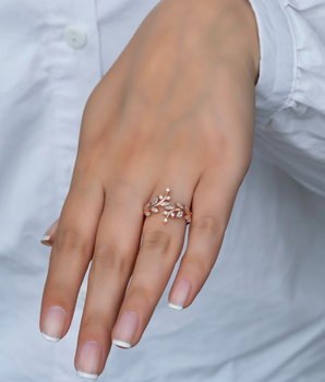 Ivy Silver Ring - Zircon Stone Ring for Women - 925K Silver Handmade Minimalist Dainty Ring