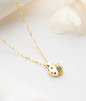Ladybird Neclace - Ladybug Necklace - 925 Sterling Silver - Handmade Jewelry - Minimalist Necklace - Birthday Gift - Luck Necklace