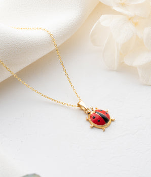 Ladybug Necklace - Ladybird Necklace - 925K Silver - Handmade Jewelry - Minimalist Necklace - Birthday Gift - Christmas Gift -