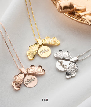 Personalized Clover Name Necklace - Luck Necklace - Handmade Jewelry - Minimalist Necklace - Birthday Gift for Her