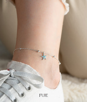 Starfish Anklet - 925K Silver - Summer Jewelry - Dainty Anklet - Anklet for Women - Birthday Gift - Jewelry for Beach