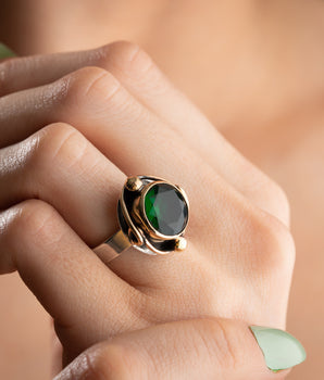 Jade Stone Silver Ring