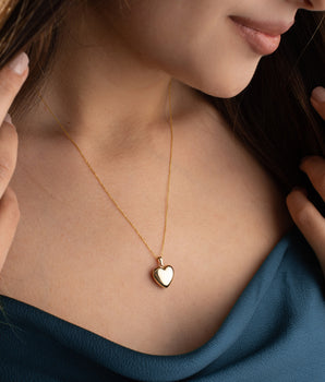 14K Heart-Shaped Gold Necklace