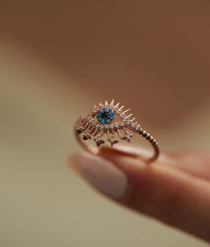 Evil Eye Ring - Handmade Jewelry - Protected Ring - Minimalist Ring - Amulet - Nazaar -  Birthday Gift - Christmas Gift