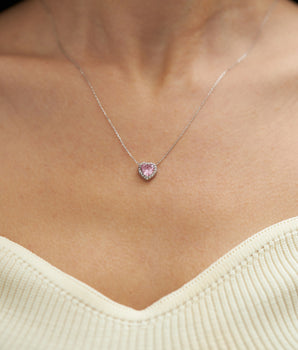 Heart Necklace - 925K Silver - Handmade Jewelry - Birthday Gift