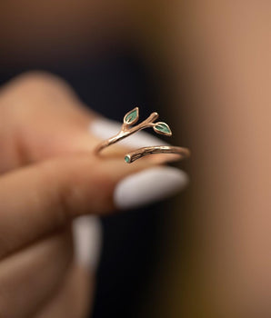 Minimalist Ivy Leaf Rings for Women