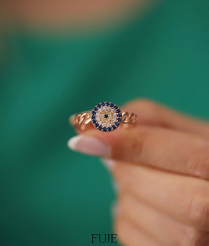 Evil Eye Ring - 925K Silver - Protected Ring - Amulet - Nazaar - Handmade Jewelry - Birthday Gift - Christmas Gift