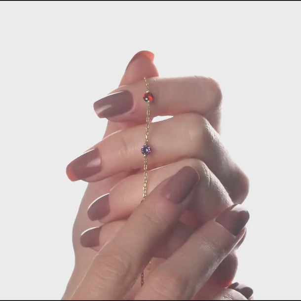 Birthstone Bracelet for Women, Bracelet, Birthday Gift for Her, Minimalist Bracelet, Handmade Gift, Personalised Gift, Gold Bracelet, Zodiac